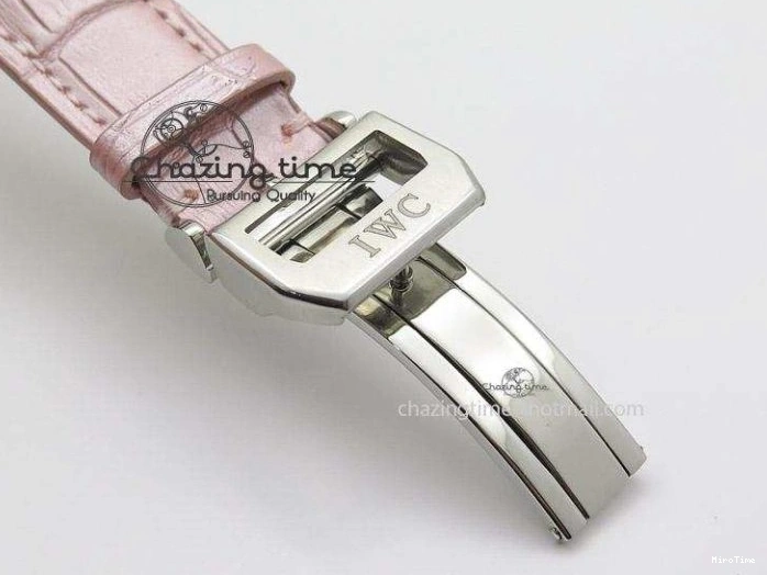 MIROTIME 0311 Portuguese 40mm Chrono SS Pink MOP Dial on Pink Leather Strap A Reliable 7391